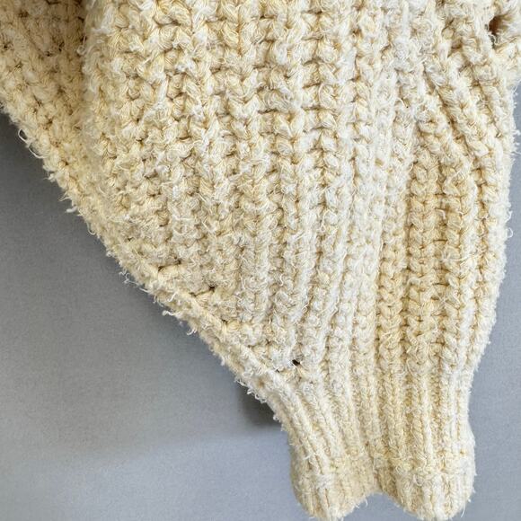 Free People Timbers Sweater Beige Cropped Boxy Mock Neck Size Medium - Picture 13 of 14